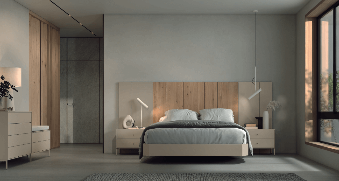 Dormitorio matrimonio moderno con patas